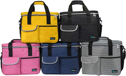 Dog Travel Bag Organizer, Pet Supplies Tote Diaper Bag, Black Medium | Pet Travel Kit with 2 Food Containers & 2 Collapsible Dog Bowls, Luggage Sleeve, Weekend Getaway Road Trip Camping Essentials