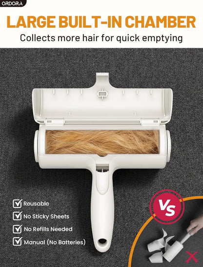 Pet Hair Remover Roller, Reusable Lint Roller for Dog and Cat Hair | Portable Pet Hair Roller with Large Fur Bin for Couches, Bedding, Car, Rugs & Furniture, No Refills or Batteries, Pet Homes