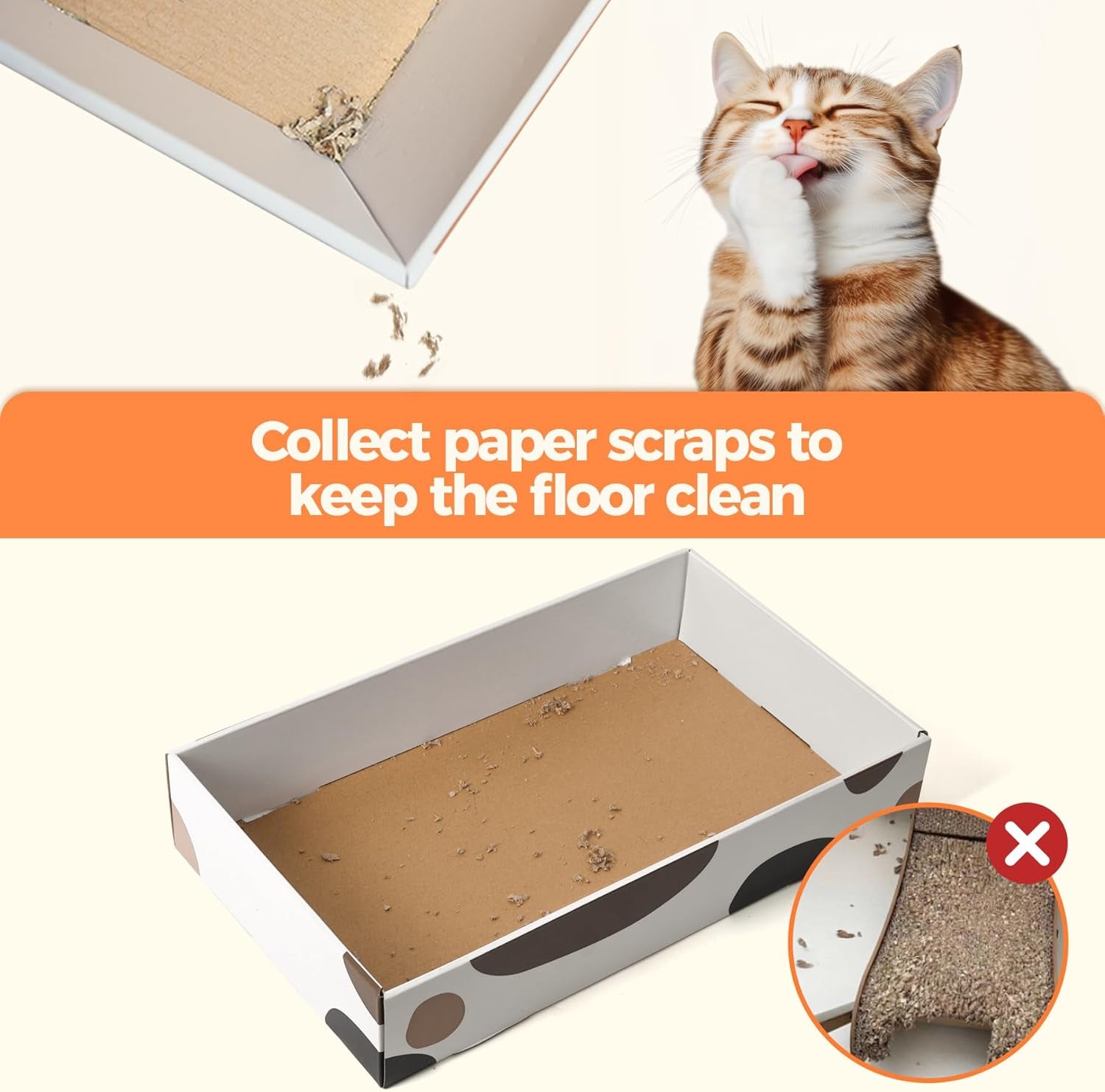 Cat Scratcher Box 17 X 10 In, 3 Reversible Cardboard Pads for Cats | Cat Scratching Bed, Three Scratch Boards, Corrugated Cardboard, Furniture Protection, Indoor Floor Use, Claw Care